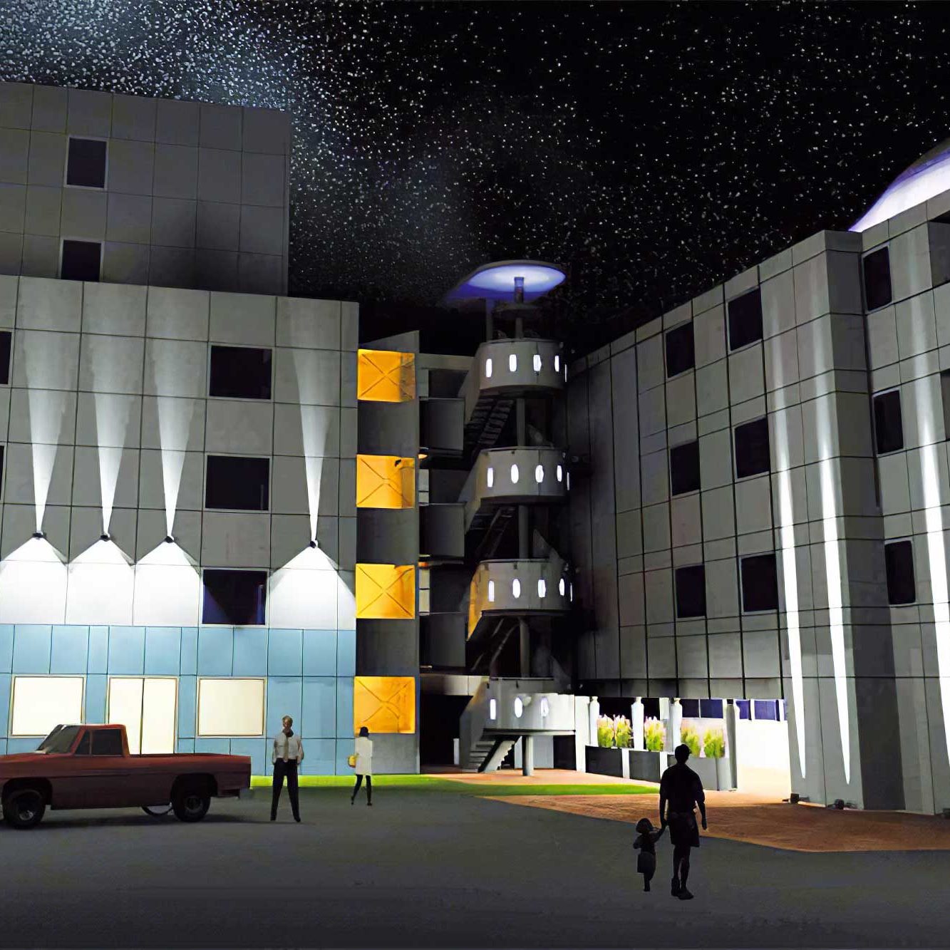 spazi per il turismo - progetto ampliamento hotel a bologna, rendering esterni